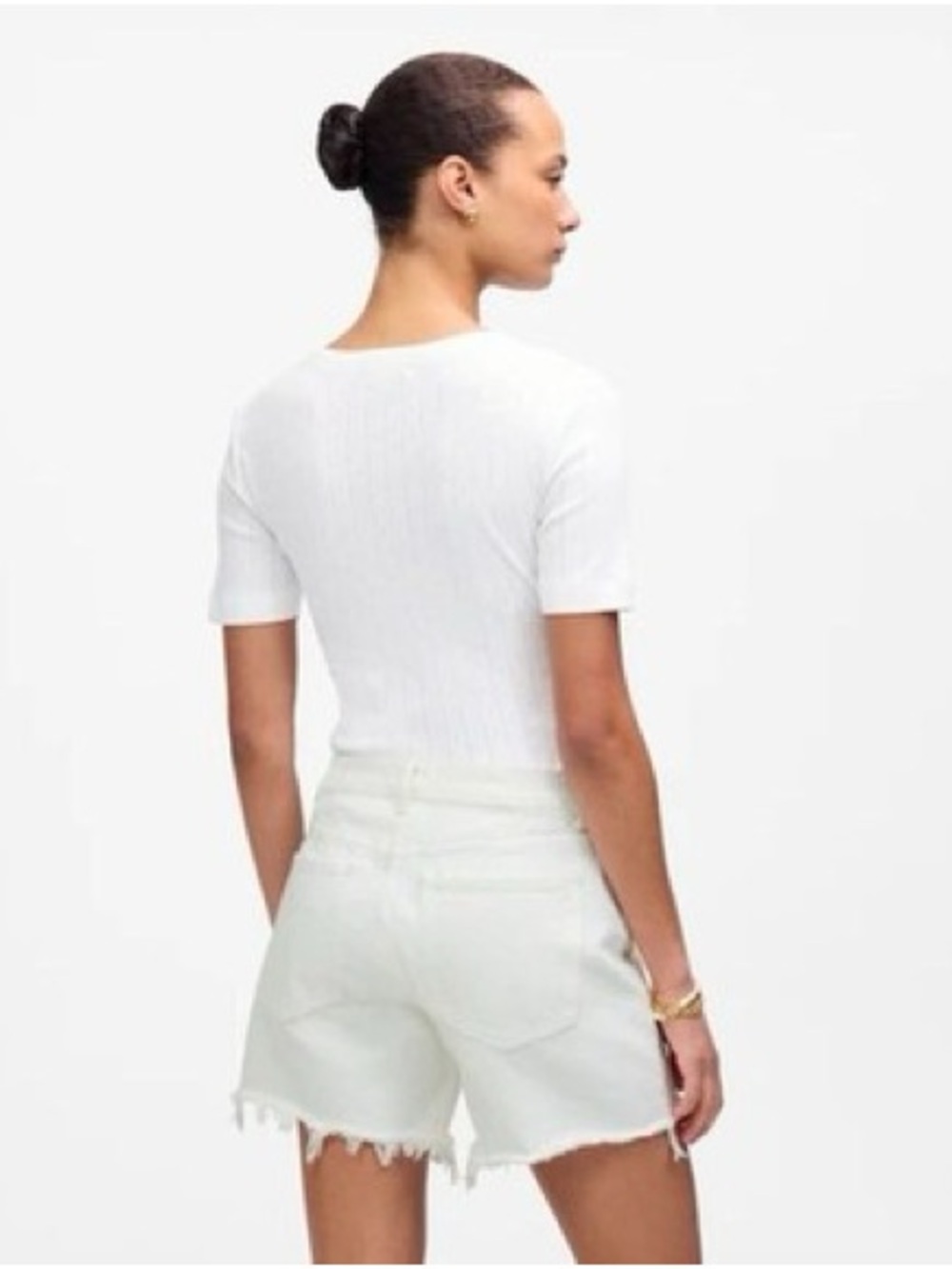 NWOT Madewell Brynn Shorts Long in White